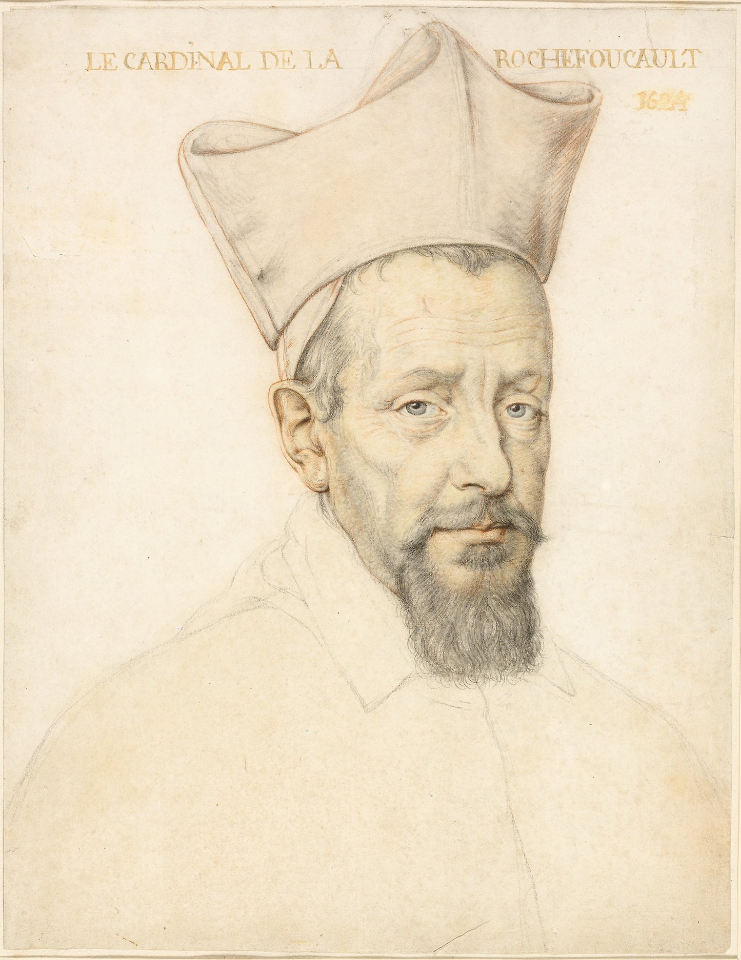 Bust of Cardinal de la Rochefoucault - Daniel Dumonstier, Poster Print Wall Art