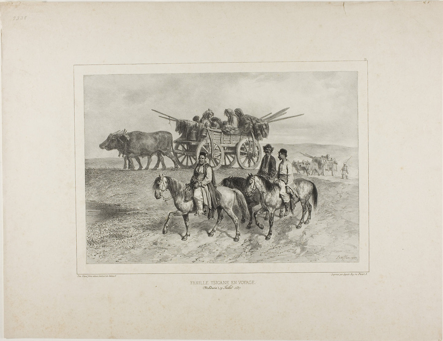 Family of Traveling Hungarian Gypsies, Moldavia, July 19, 1837 - Denis Auguste Marie Raffet (French, 1804-1860), Poster Print Wall Art