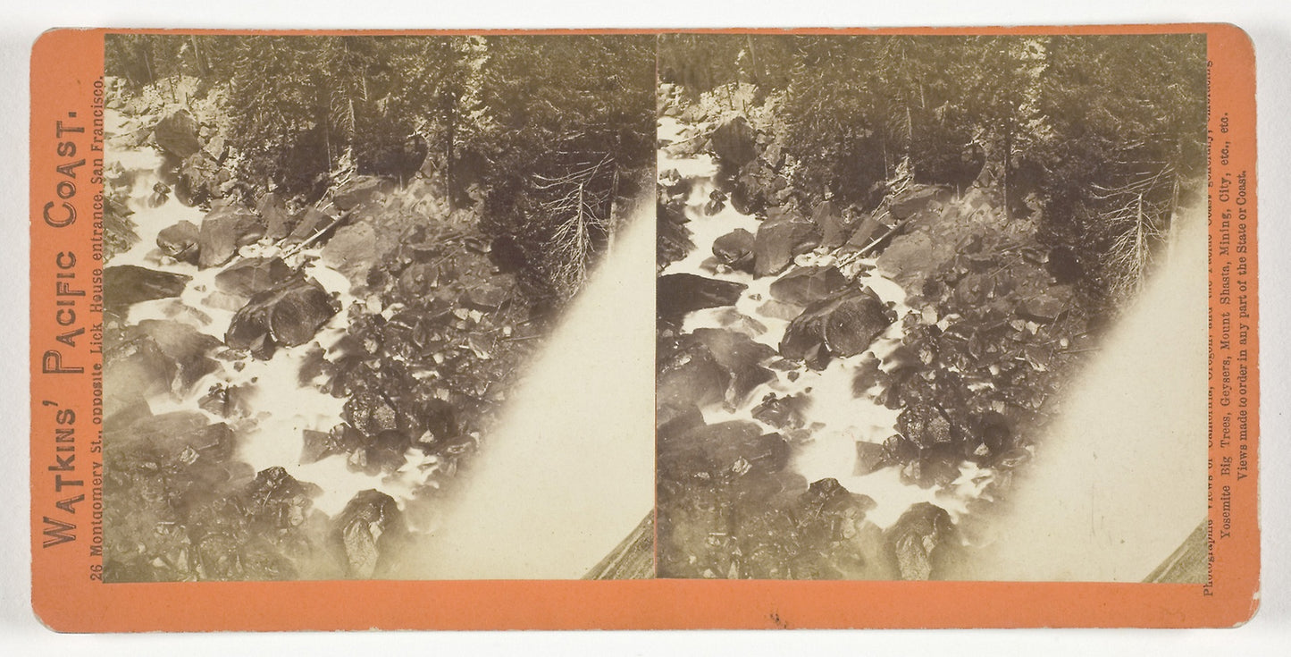 The Foot of the Vernal Fall, Yosemite - Carleton Watkins, Poster Print Wall Art
