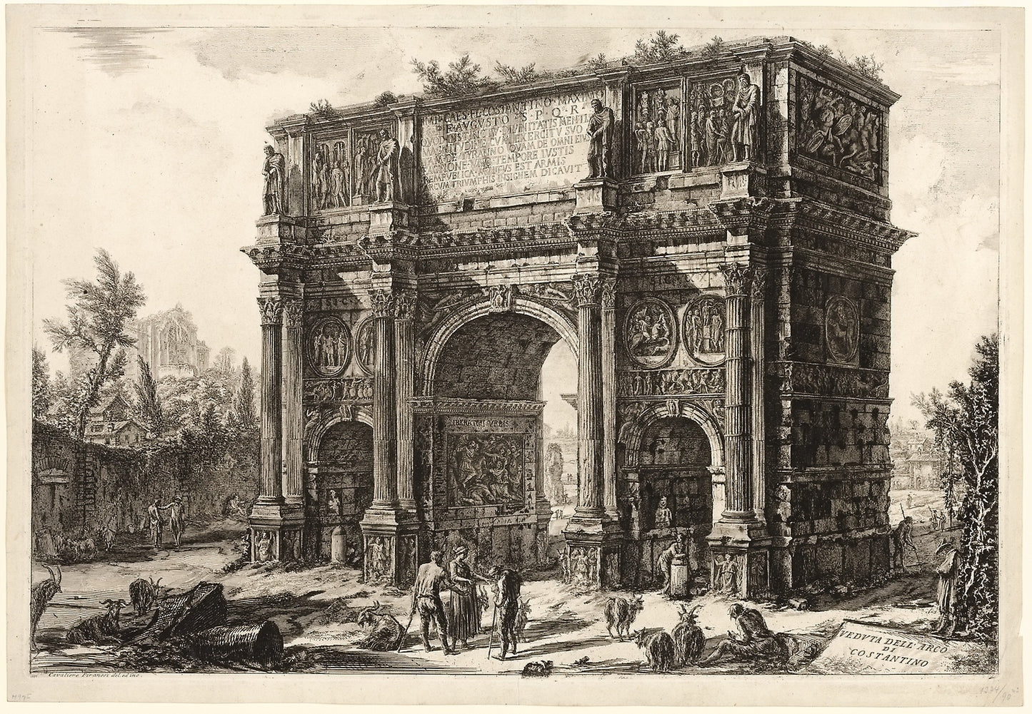View of the Arch of Constantine, from Views of Rome - Giovanni Battista Piranesi (Italian, 1720-1778), Poster Print Wall Art