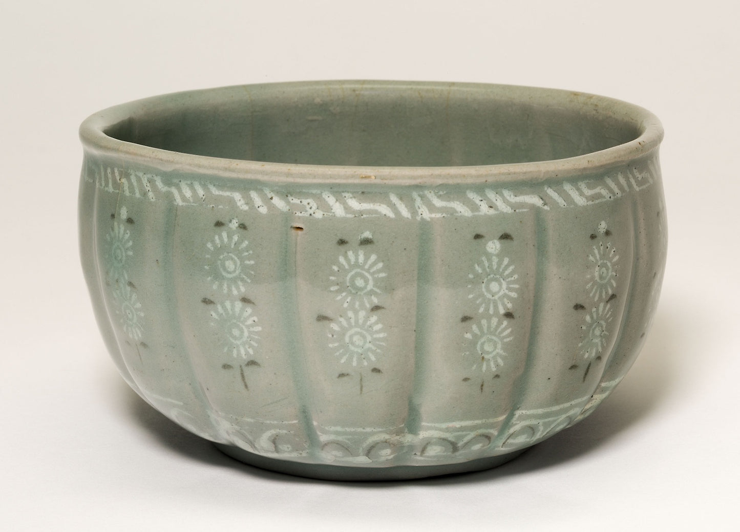 Fluted Bowl with Chrysanthemum Flower Heads - Korea, Poster Print Wall Art