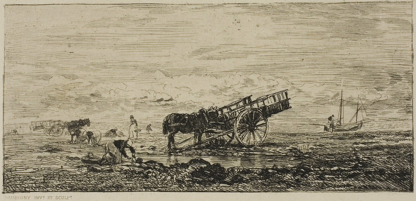 Beach at Villerville - Charles François Daubigny, Poster Print Wall Art