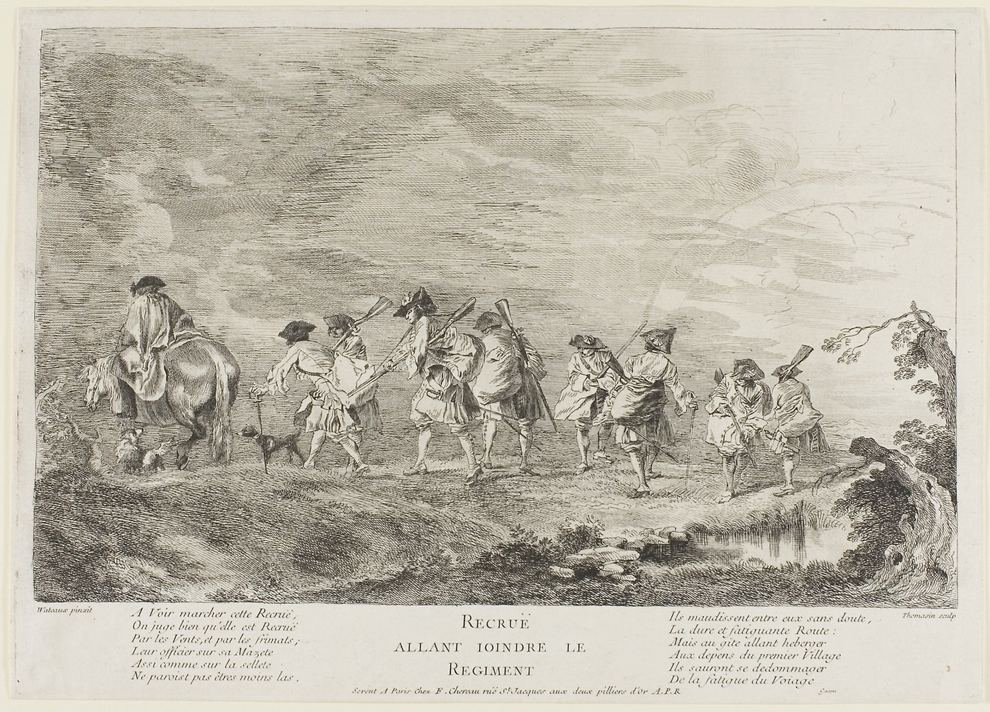 Recruits Going to Join the Regiment - Henri-Simon Thomassin (French, 1687-1741), Poster Print Wall Art