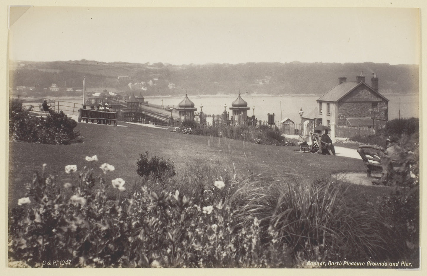 Bangor, Garth Pleasure Grounds and Pier - Francis Bedford, Poster Print Wall Art