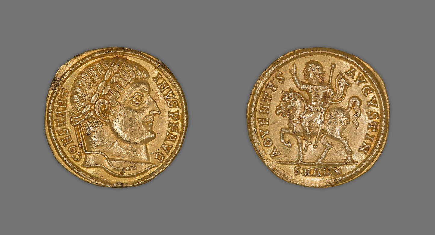 Solidus (Coin) Portraying Emperor Constantine I - Roman, minted in Antioch, Syria, Poster Print Wall Art