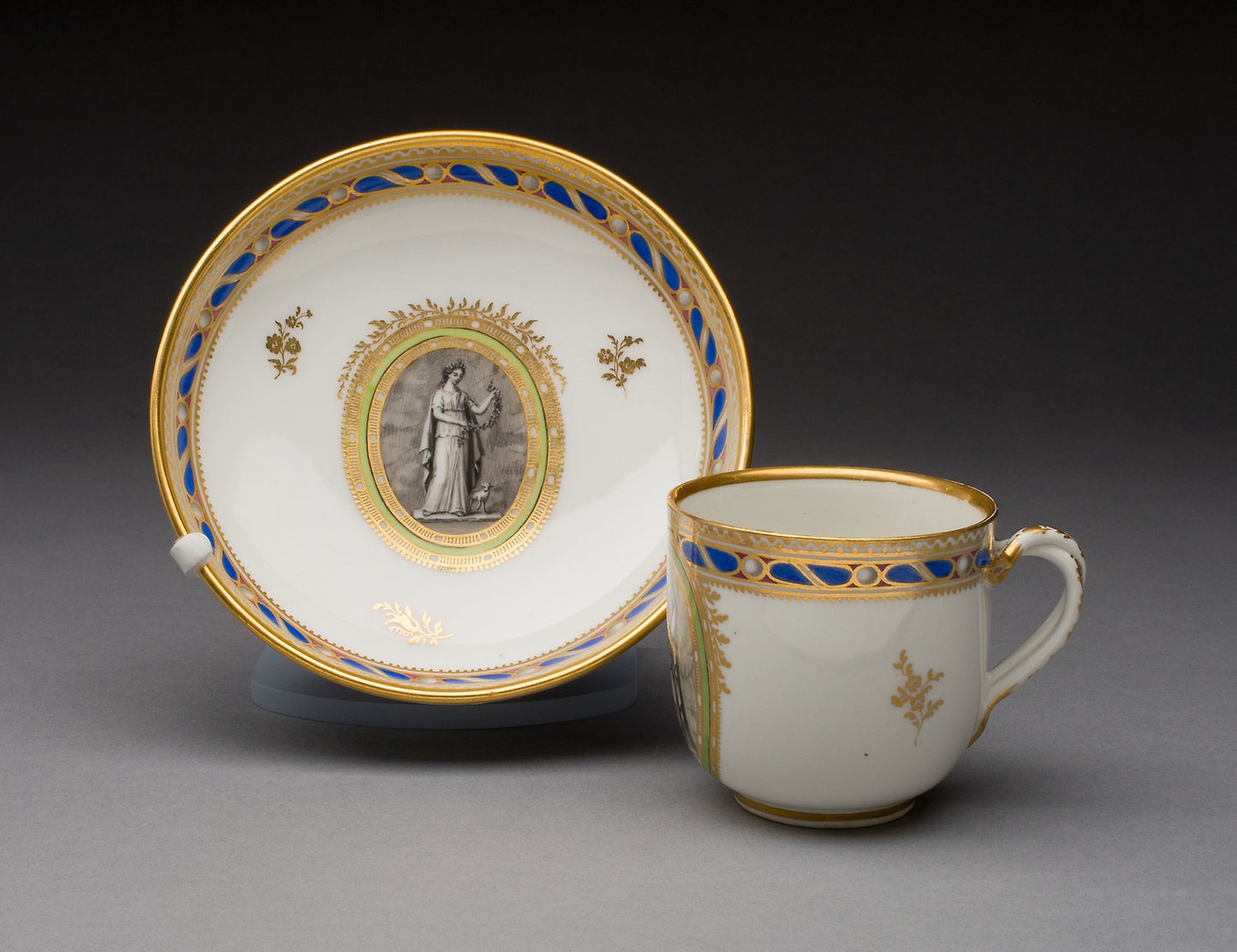 Cup and Saucer (part of a Coffee Service) - Vienna State Porcelain Manufactory, Poster Print Wall Art