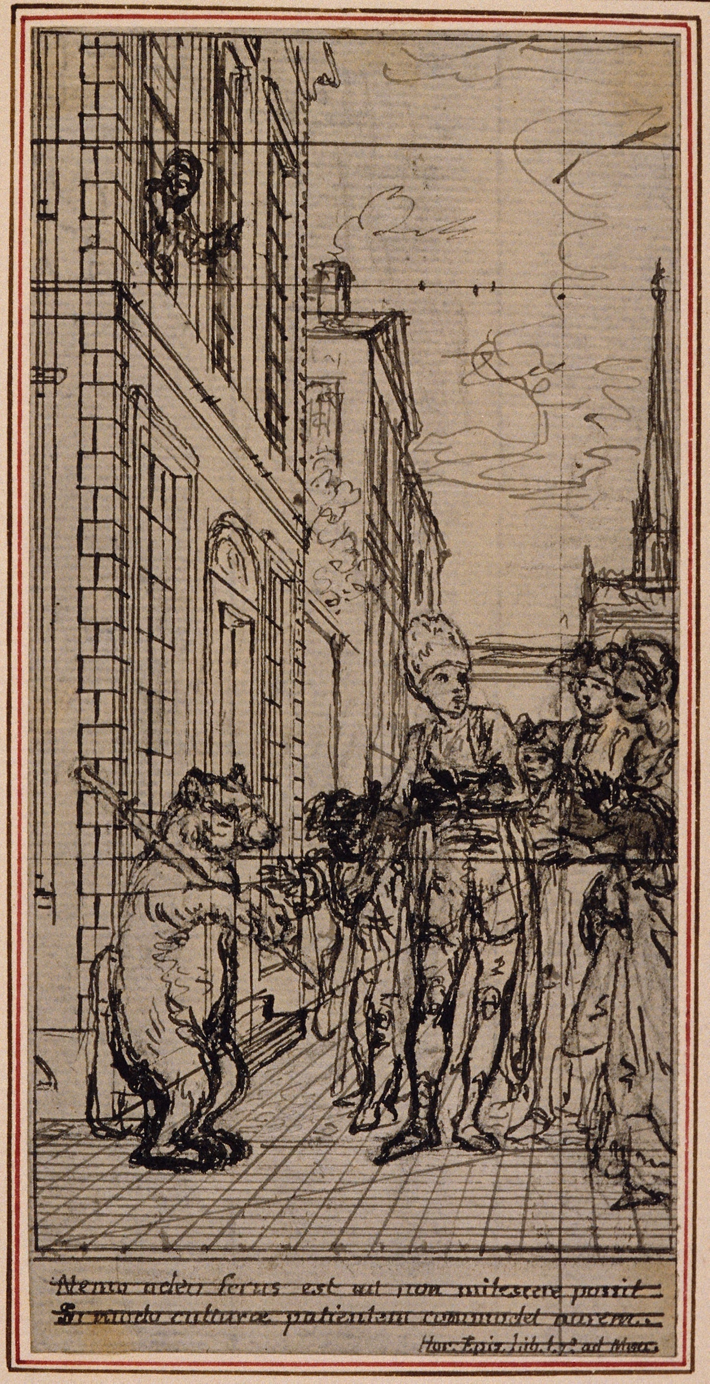 Study for Vignette-Frontispiece in Poncelet's "Principes Generaux Pour Servir à l'Education des Enfants Paris", vol. I - Hubert François Gravelot, Poster Print Wall Art