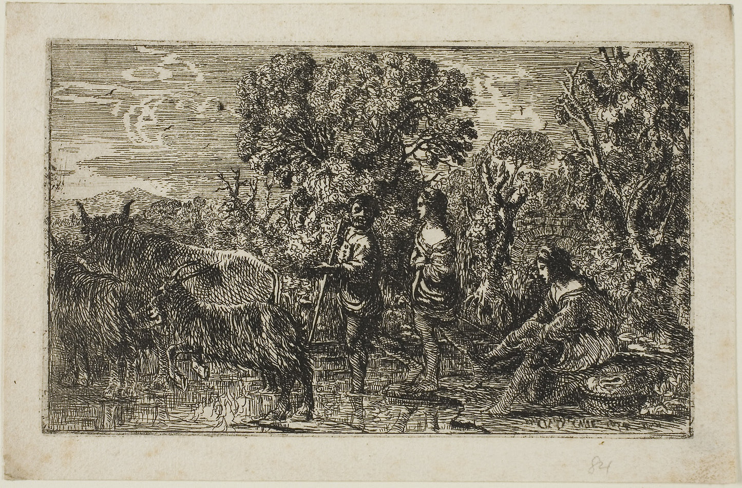 The Ford - Claude Lorrain, Poster Print Wall Art