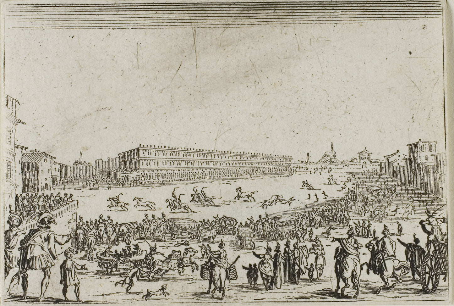 The Horse Race at the Pitti Palace, in Florence, from The Caprices - Jacques Callot, Poster Print Wall Art
