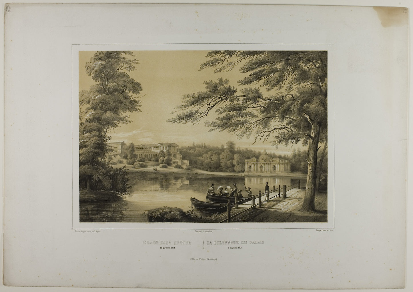 The Colonnade of the Tzarskoé-sélo Palace - C. Schultz (possibly German, active. c. 1820-1830), Poster Print Wall Art
