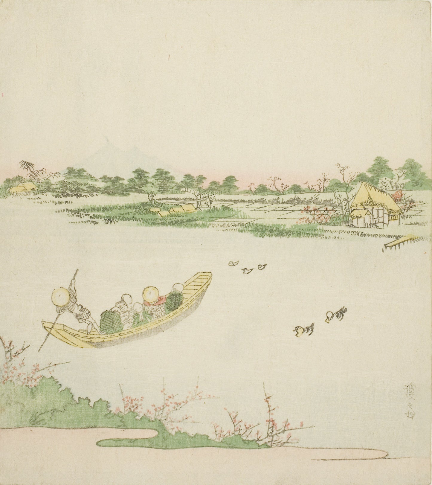 A Ferryboat Crossing the Sumida River - Keisai Eisen, Poster Print Wall Art