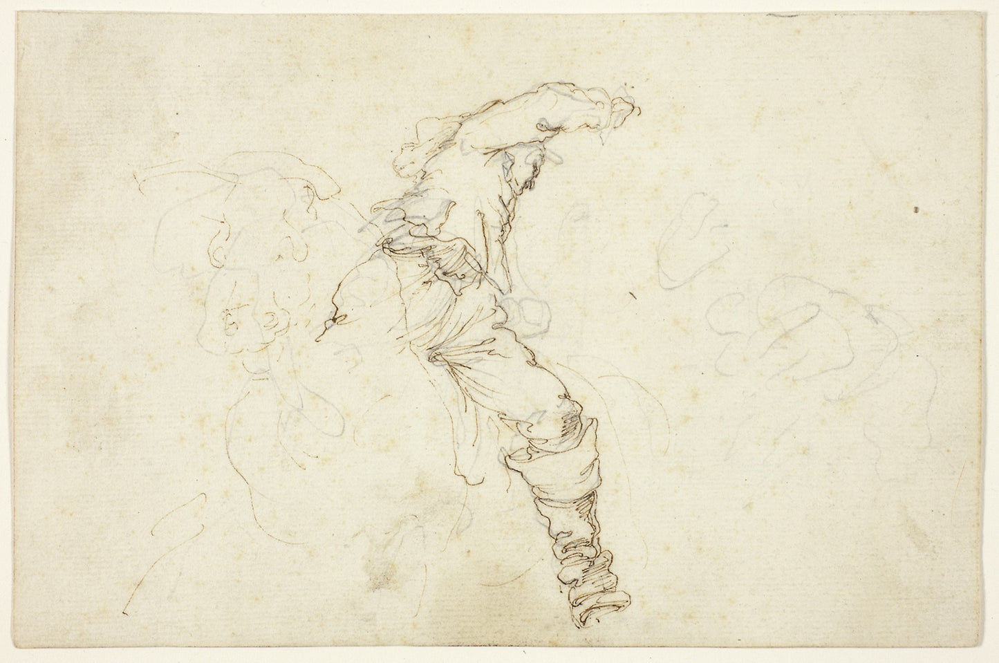 Man on Horseback, Raising Right Arm - Attributed to Stefano della Bella, Poster Print Wall Art