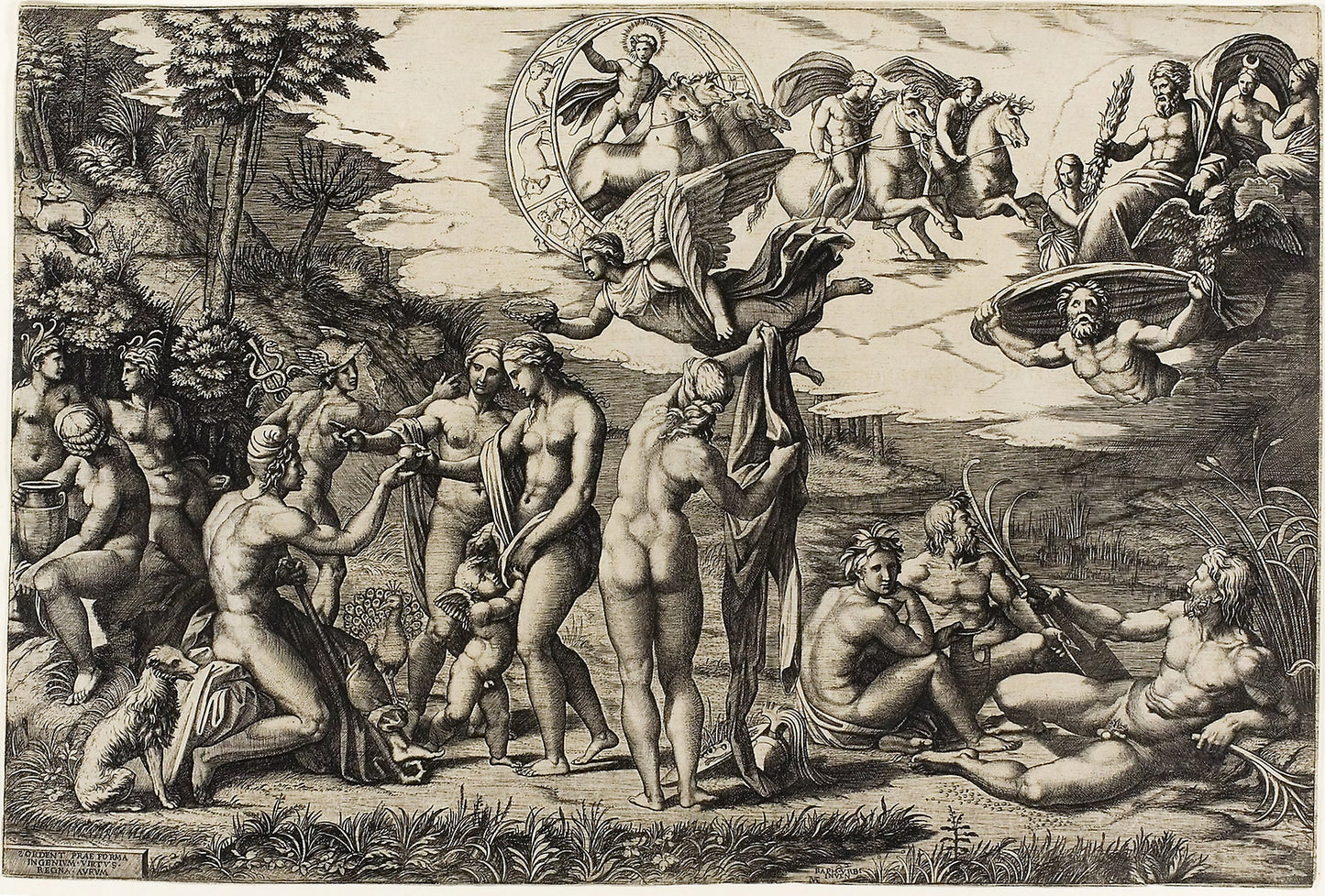 The Judgment of Paris - Marcantonio Raimondi (Italian, c. 1480-1534), Poster Print Wall Art