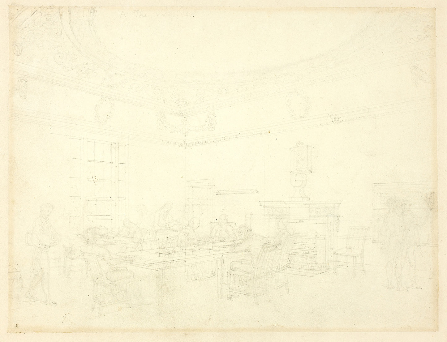 Study for Board of Trade, from Microcosm of London - Augustus Charles Pugin (English, born France, 1762-1832), Poster Print Wall Art