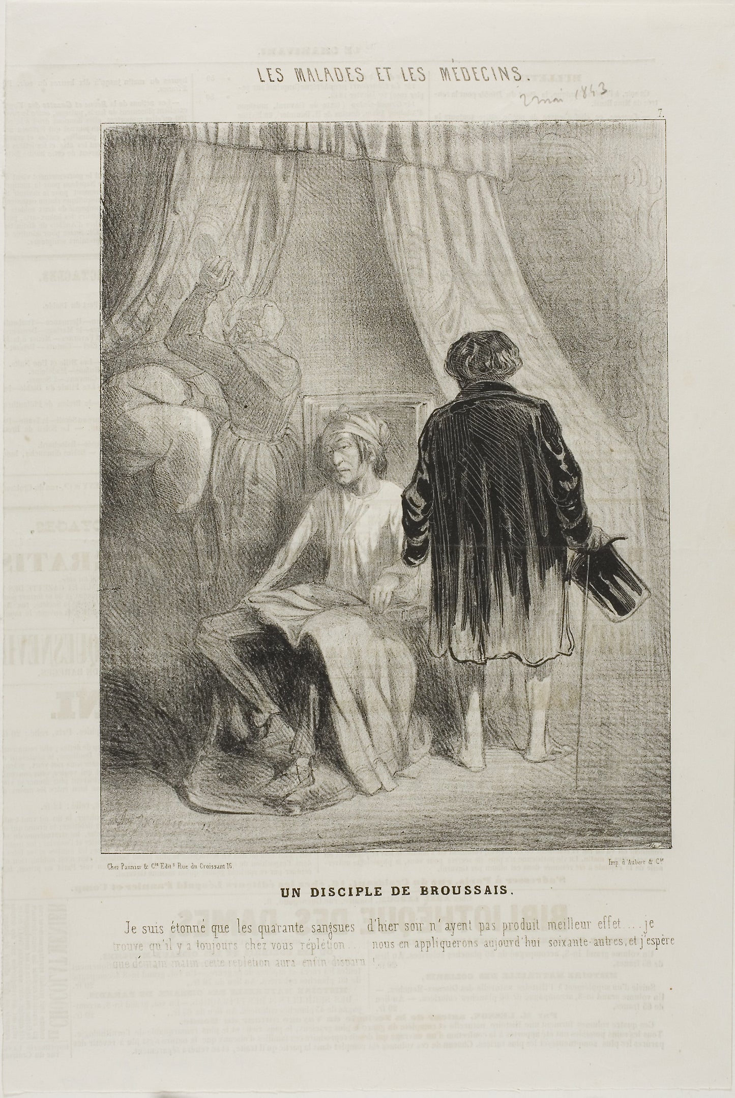 A Follower of Broussais (plate 7): Charles Émile Jacque,16x12"(A3) Poster