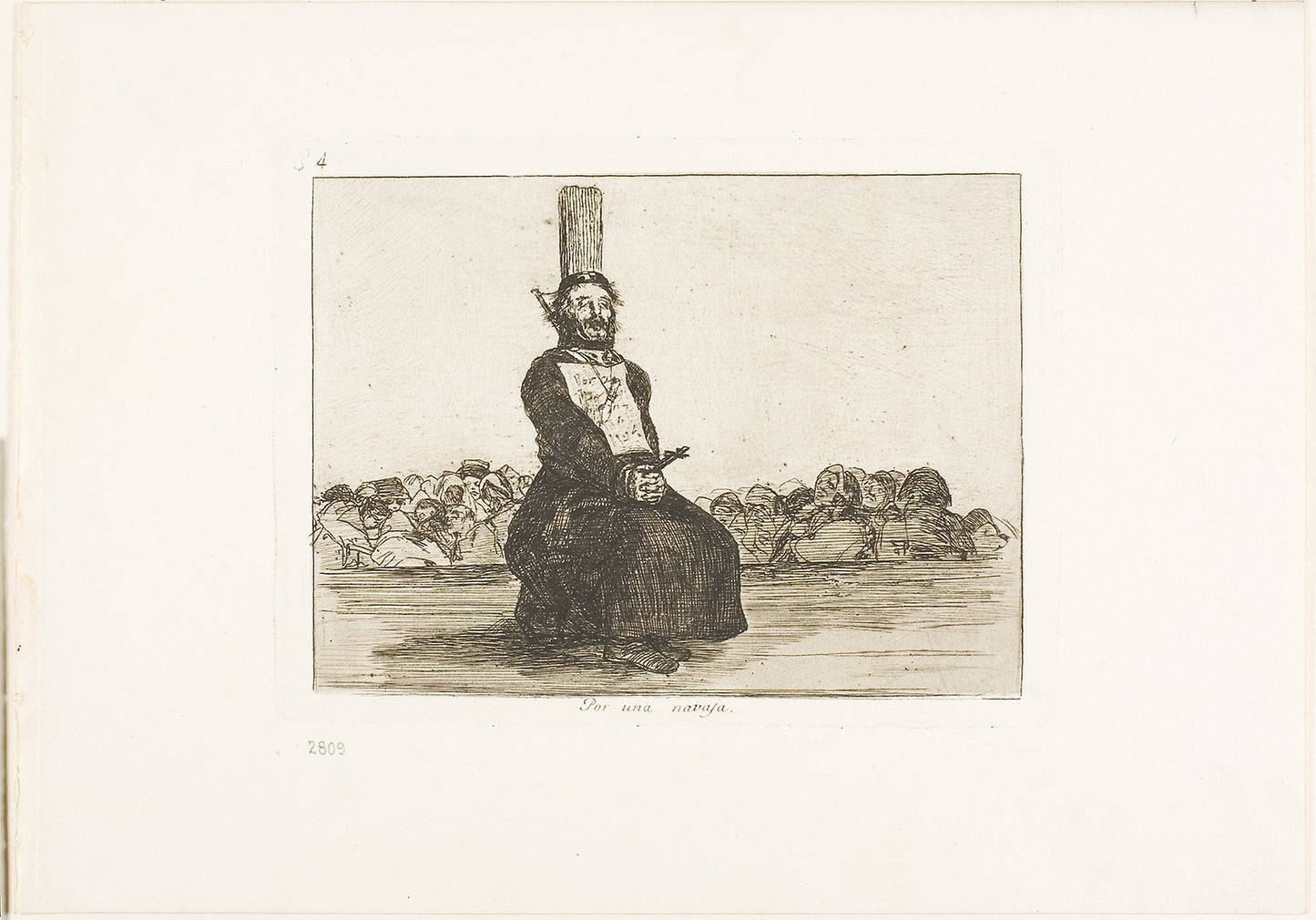 On account of a knife, plate 34 from The Disasters of War - Francisco José de Goya y Lucientes, Poster Print Wall Art