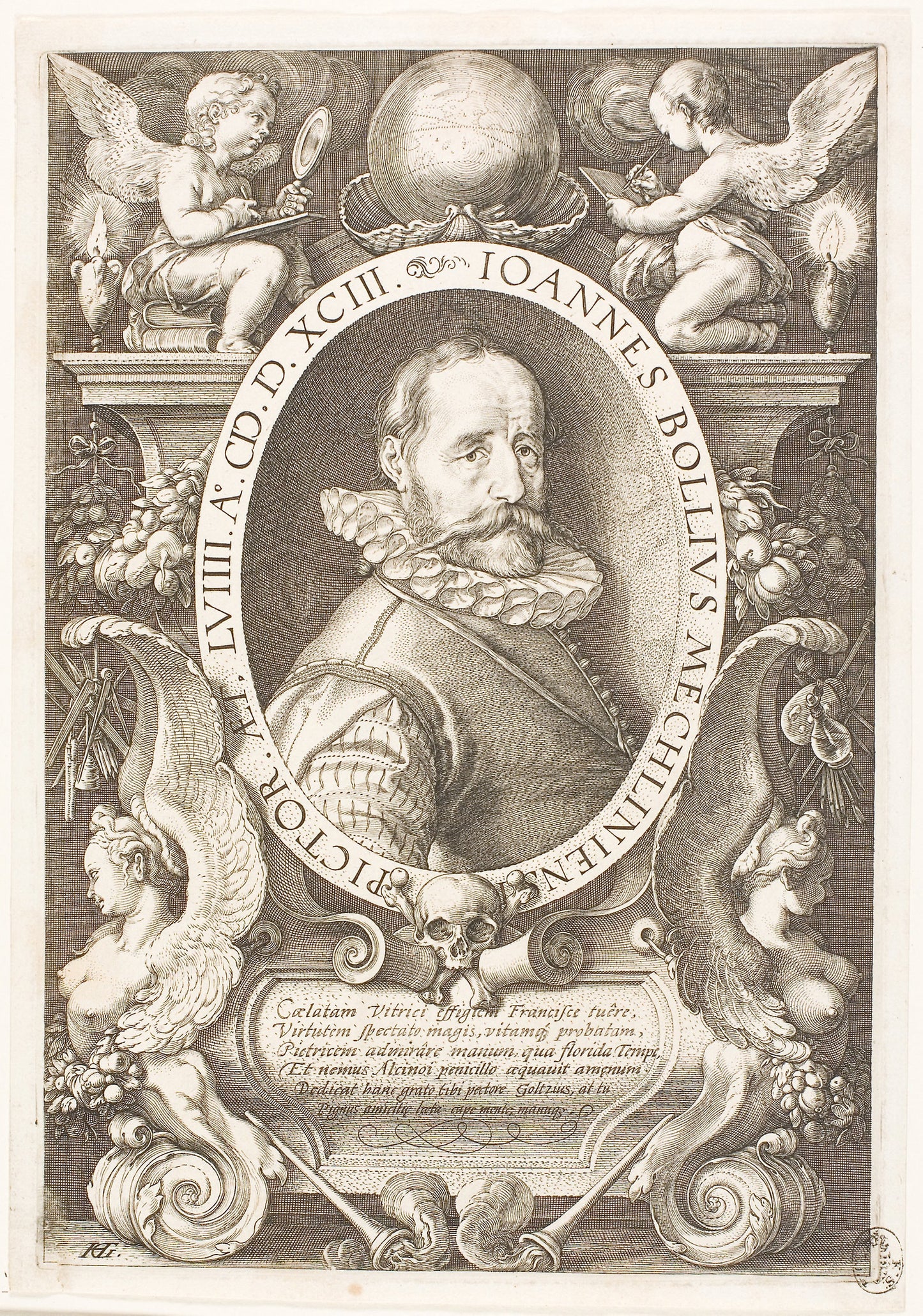 Bol, Hans (1534-1593) painter of Malines, from 1591 in Amsterdam - Hendrick Goltzius, Poster Print Wall Art