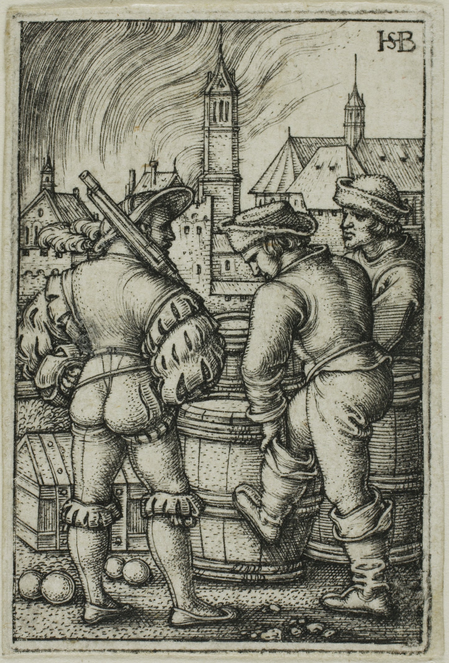 The Guard Near the Powder Casks - Sebald Beham, Poster Print Wall Art