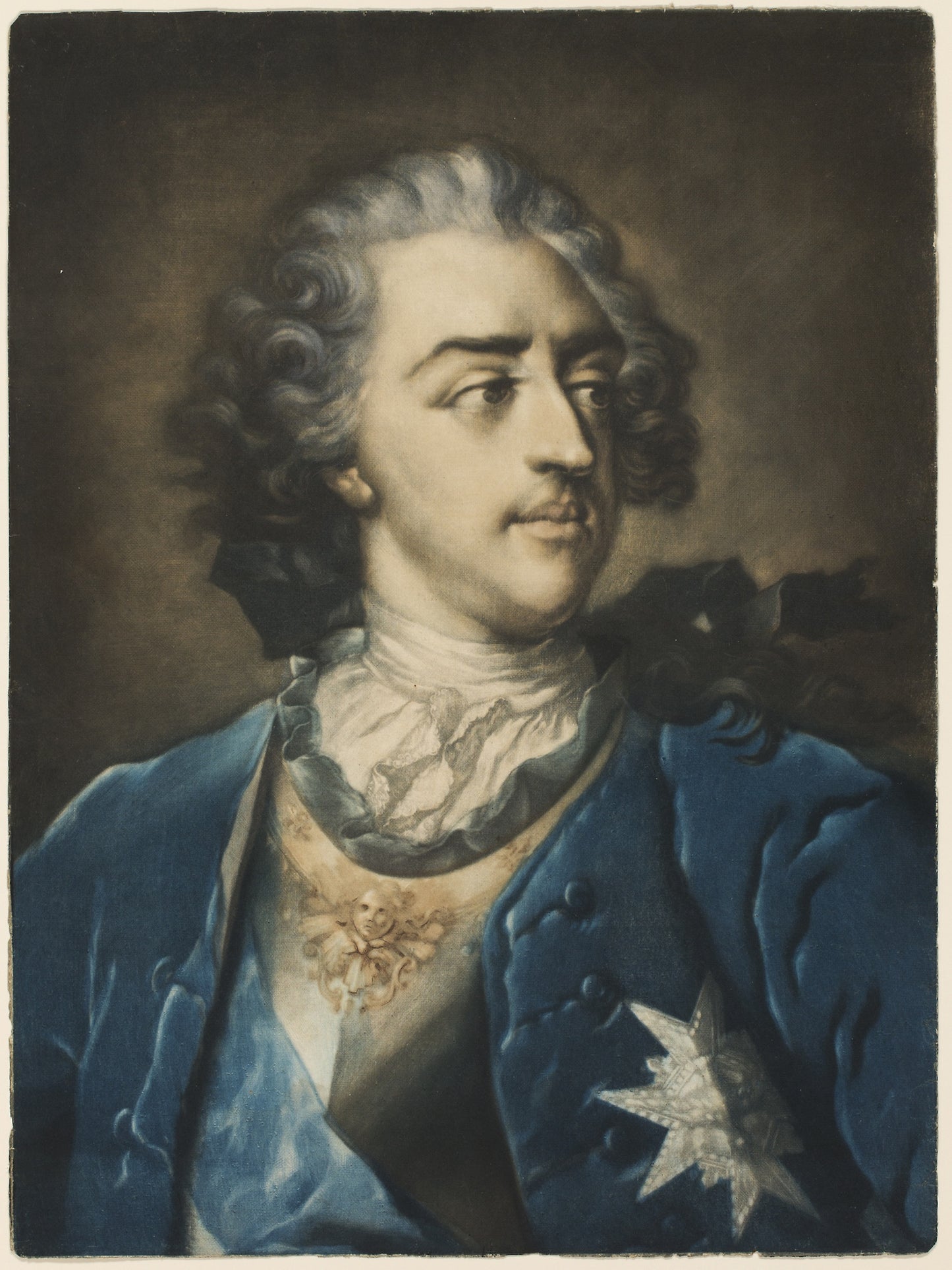 Portrait of Louis XV - Jacob Christoph Le Blon (German, 1667-1741), Poster Print Wall Art