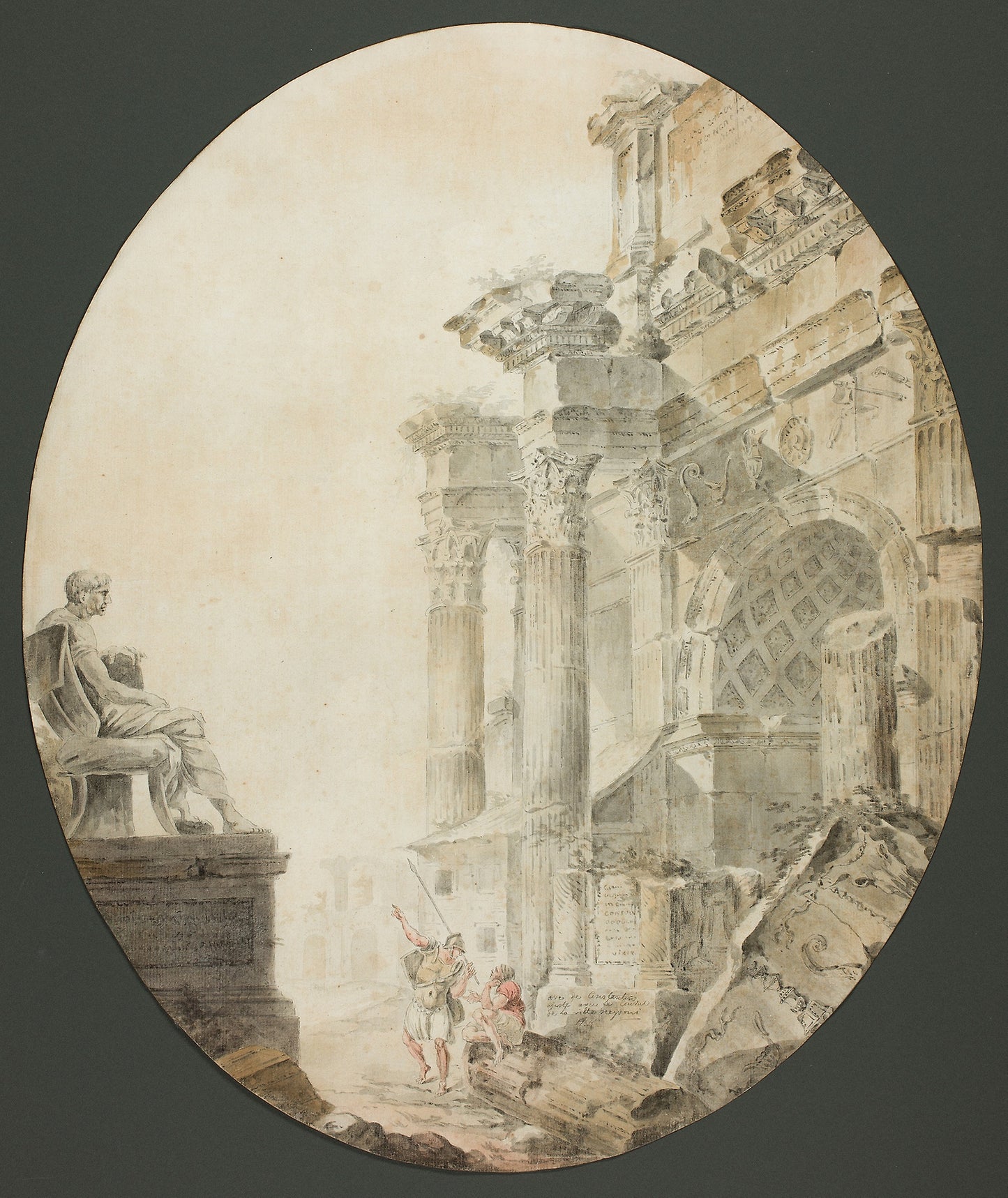 Arch of Constantine with Statue of Nero - Hubert Robert, Poster Print Wall Art