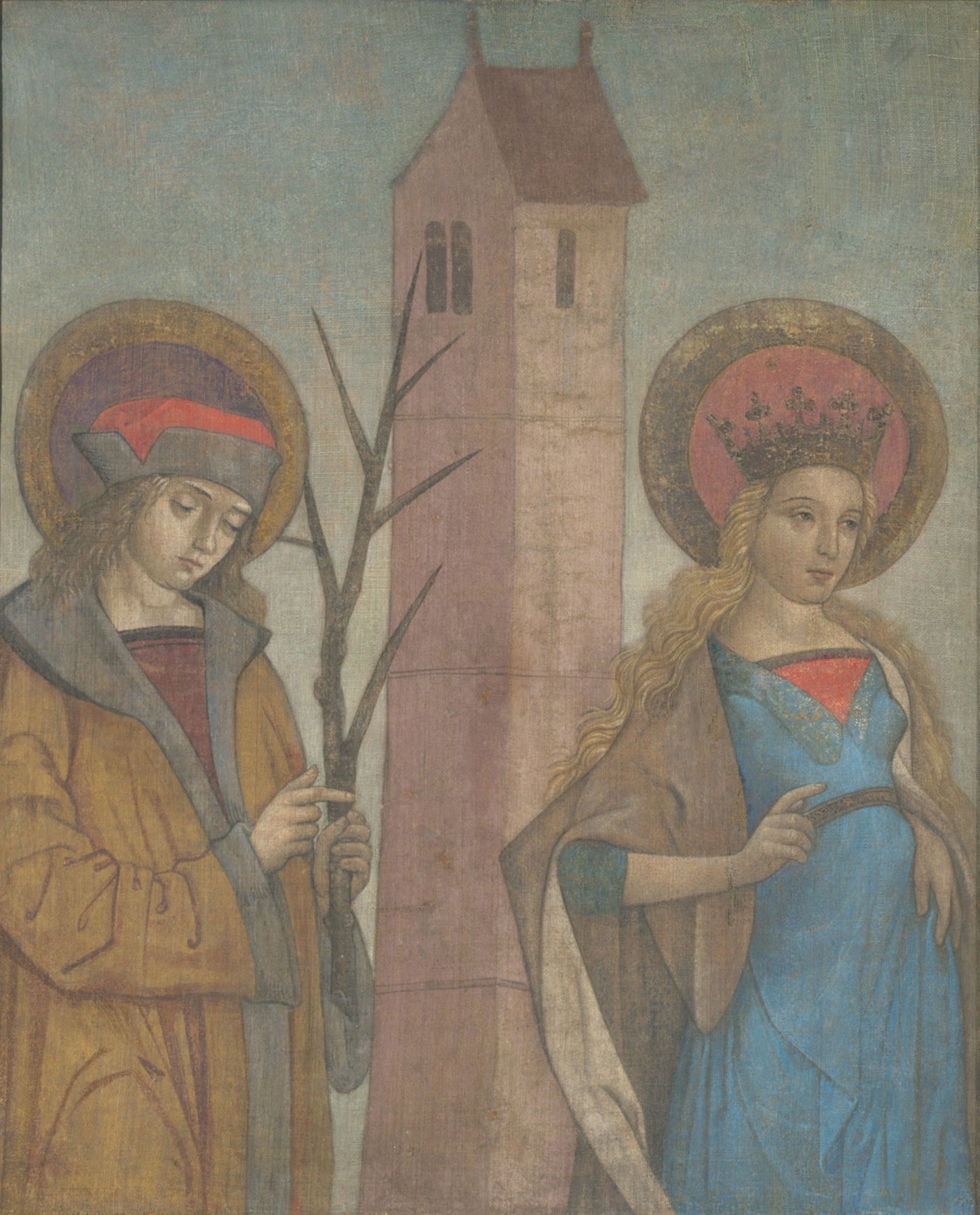 Diptych of Saints Achatius, Barbara, Apollonia, and Sebald - German (Franconia), Poster Print Wall Art