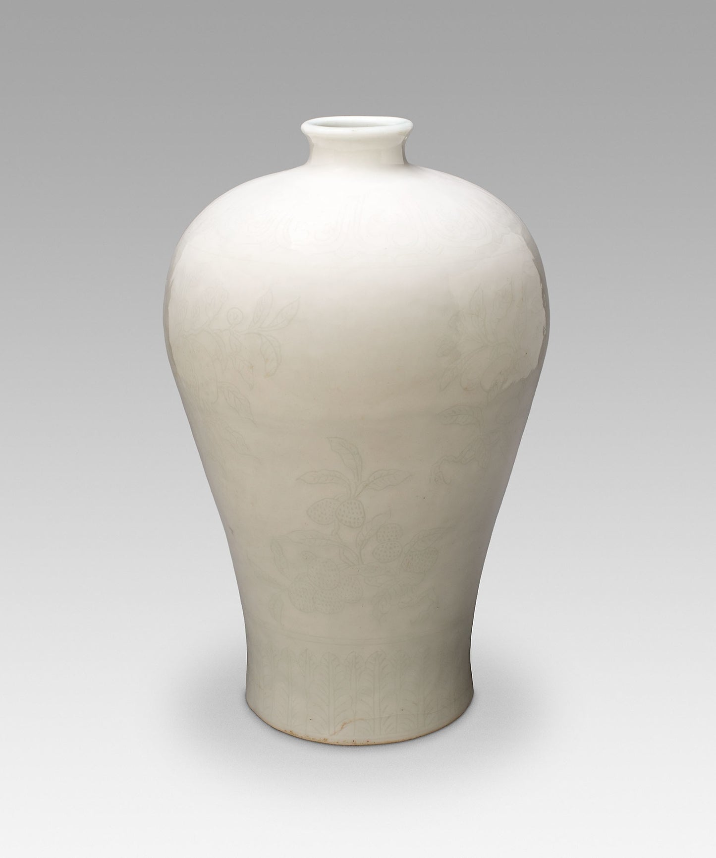 Vase (Meiping) with Peach, Pomegranate, Peapod, and Lychee - China, Poster Print Wall Art