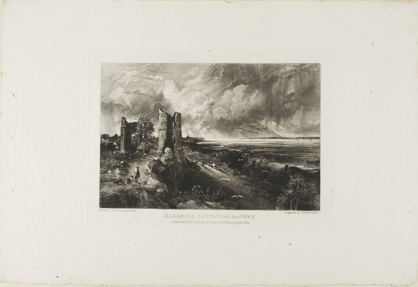 Hadley Castle, Near the Nore - after David Lucas, Poster Print Wall Art