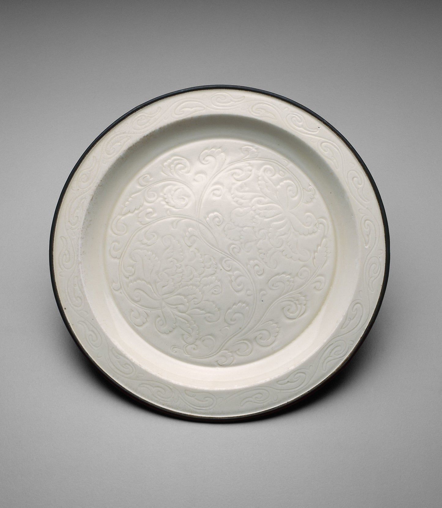Shallow Dish with Peony Sprays - China, Poster Print Wall Art