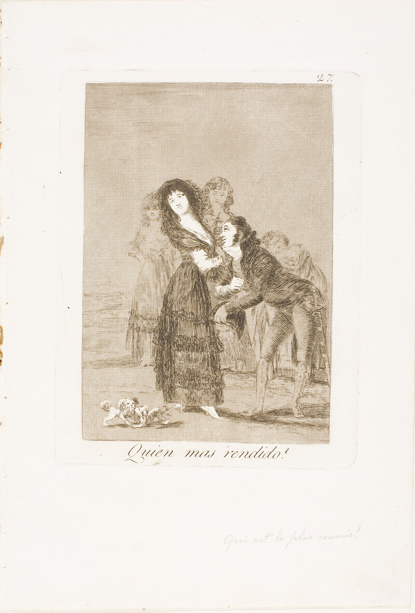 Which of Them is the More Overcome?, plate 27 from Los Caprichos - Francisco José de Goya y Lucientes, Poster Print Wall Art