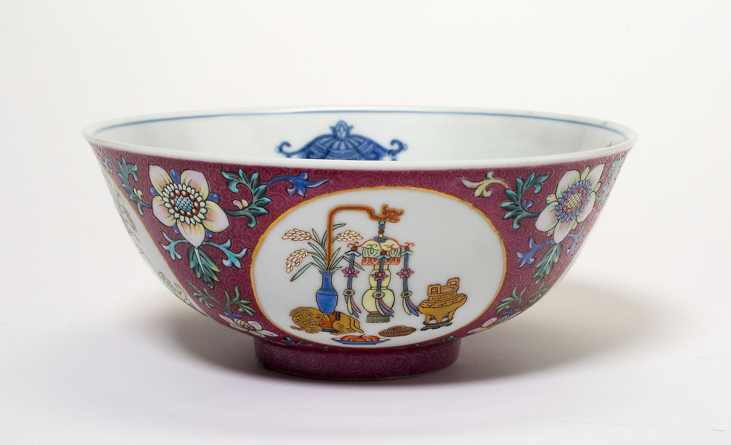 Bowl with Medallions of Archaistic and Auspicious Motifs - China, Poster Print Wall Art