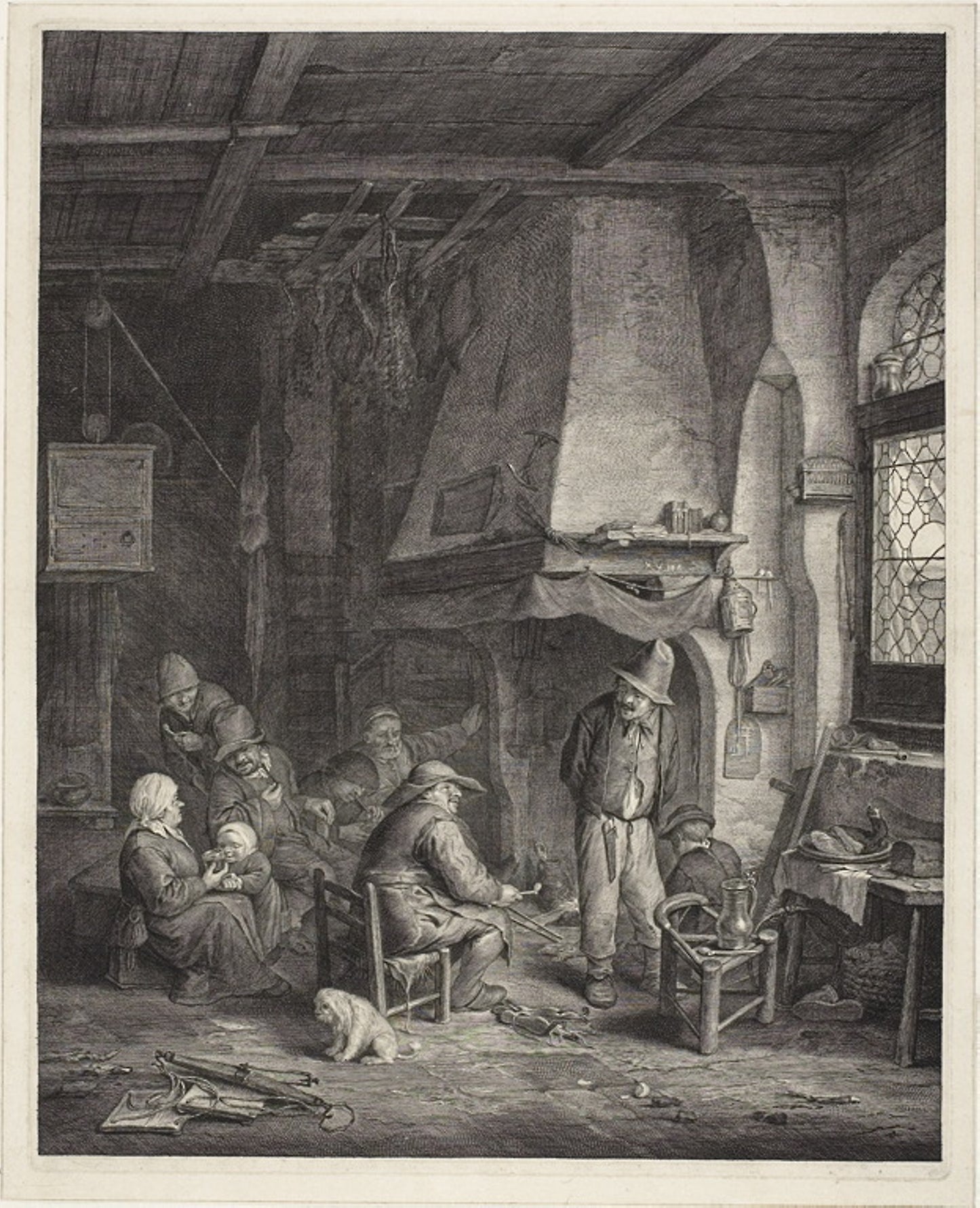 Interior, called "The Skaters" - Cornelis Visscher (Dutch, c. 1629-1658), Poster Print Wall Art