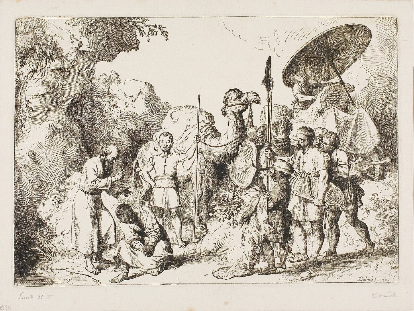 Baptism of the Chamberlain of Queen Candace of Ethiopia - Christian Wilhelm Ernst Dietrich, Poster Print Wall Art