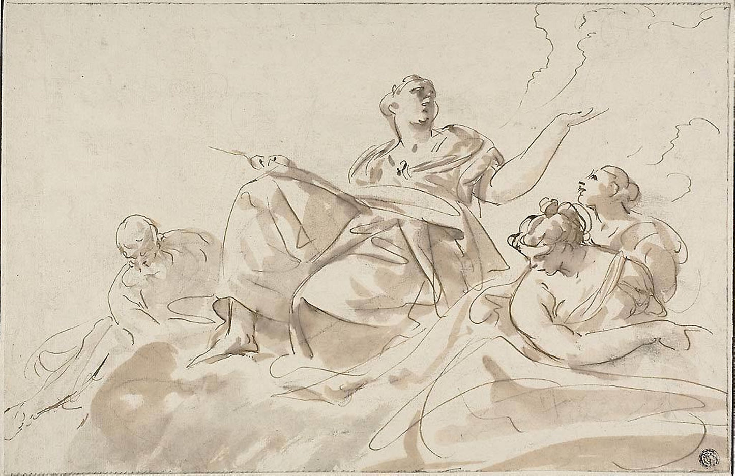 Allegorical Figures - Possibly Paolo Pagani (Italian, c. 1661-1716), Poster Print Wall Art