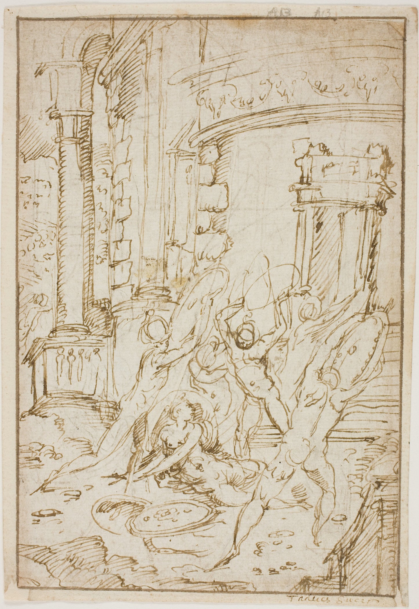 Study for the Rape of the Sabines - Circle of Jacopo Zanguidi, called Bertoia, Poster Print Wall Art