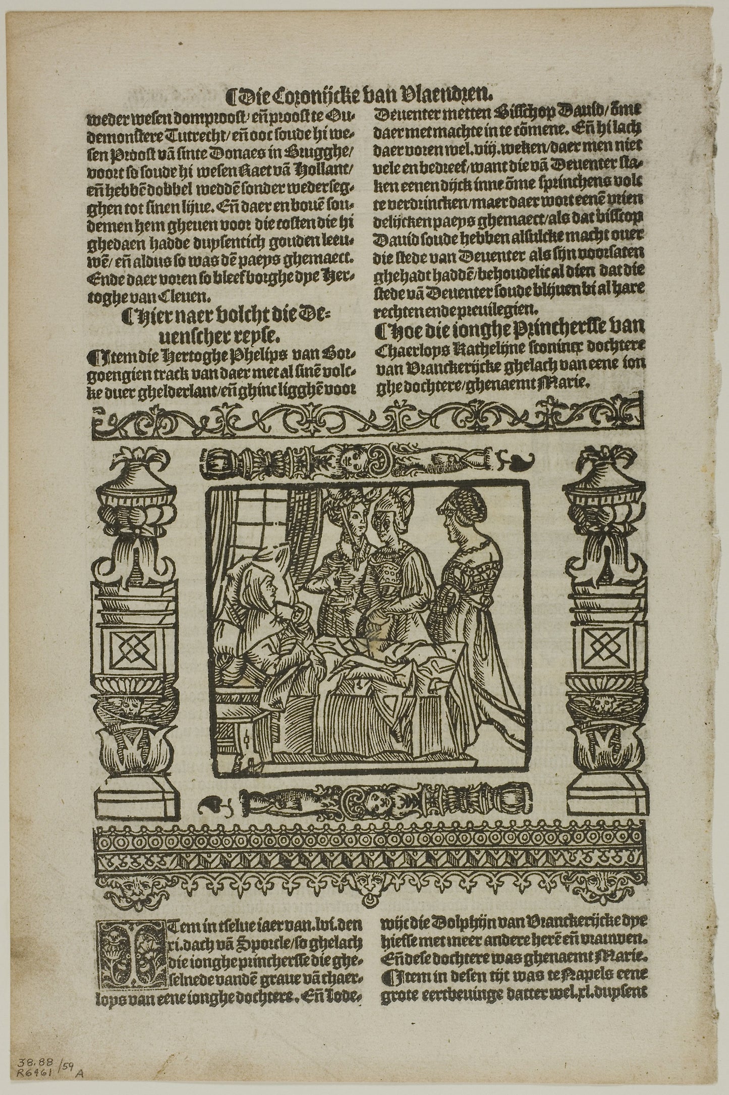 Illustration from Coronijke van Flaendren, plate 59 from Woodcuts from Books of the XVI Century - Unknown Artist (German, 16th century), Poster Print Wall Art