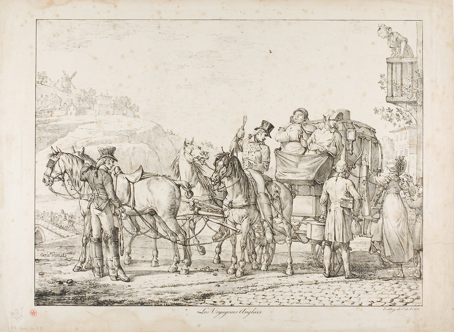English Travellers - Carle Vernet (French, 1758-1836), Poster Print Wall Art