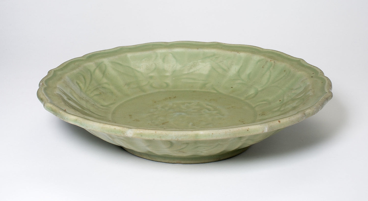 Dish with Flowers and Foliate Rim - China, Poster Print Wall Art