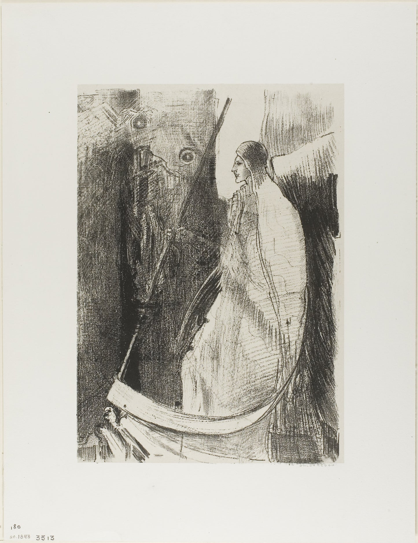 And Another Angel Came Out of the Temple Which is in Heaven, and He Also Having a Sharp Sickle, plate 7 of 12 - Odilon Redon, Poster Print Wall Art