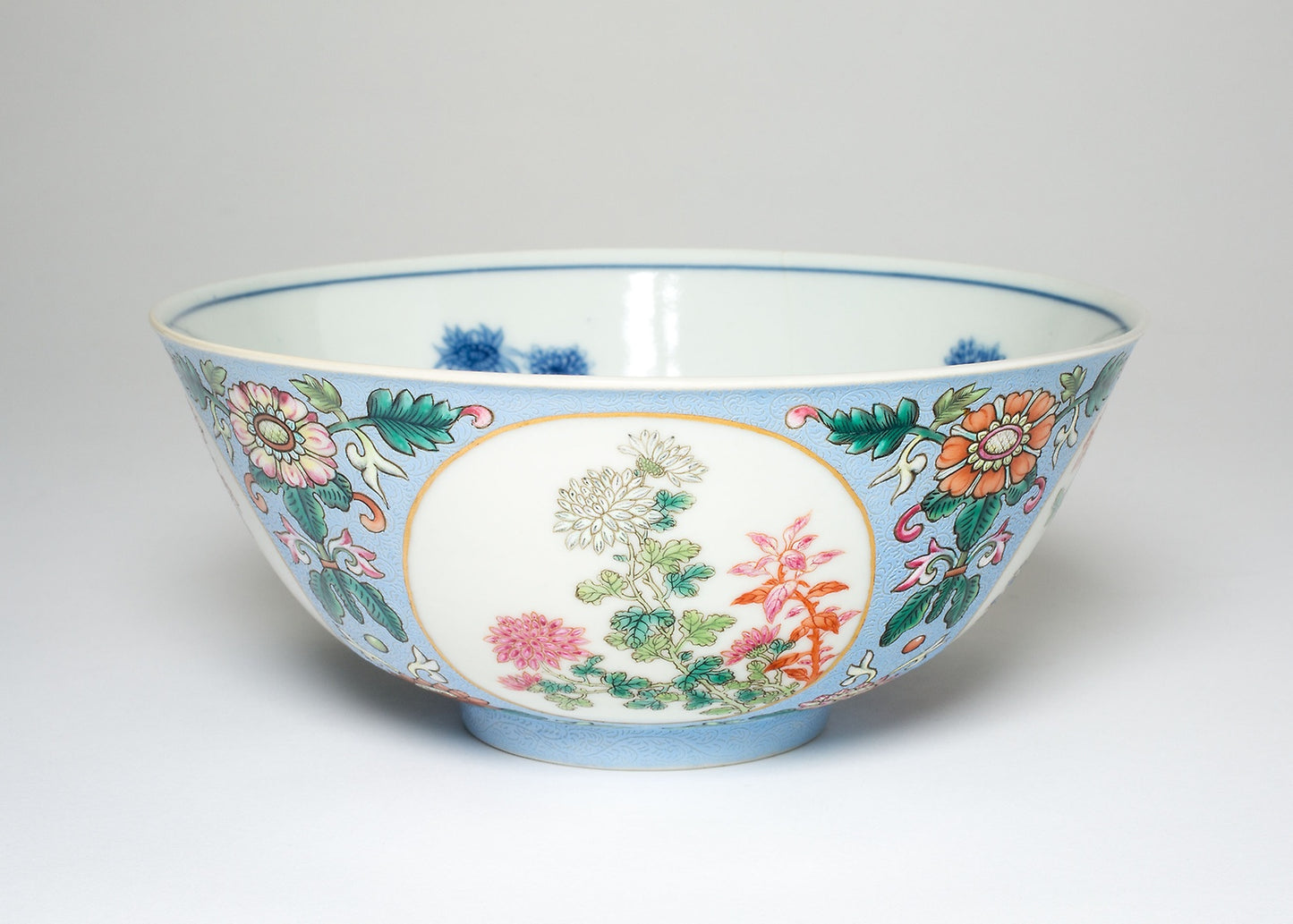Bowl with Peonies and Chrysanthemums - China, Poster Print Wall Art
