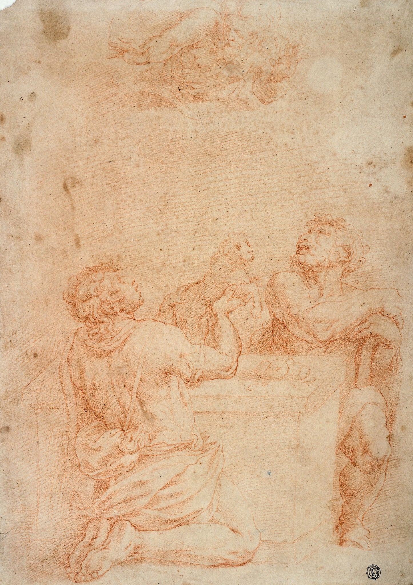 Sacrifice of Cain and Abel, with God the Father Above - Attributed to Giorgio Vasari, Poster Print Wall Art