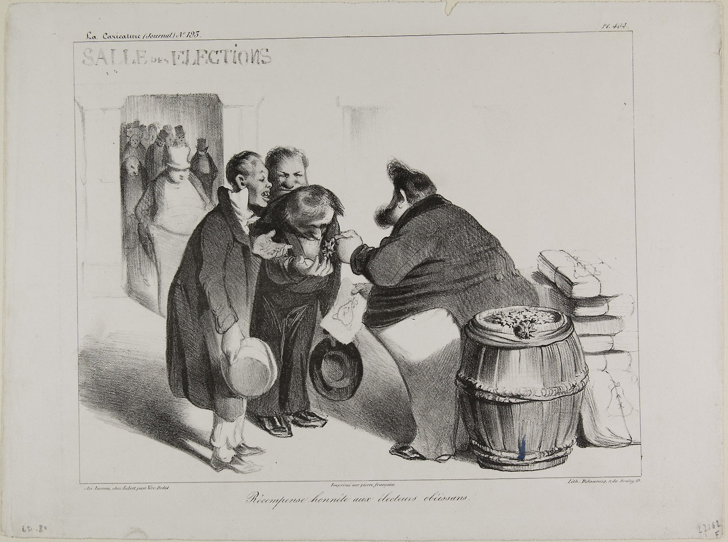 A Fair Reward to Dutiful Voters, plate 404: Honoré Victorin Daumier,16x12"(A3) Poster