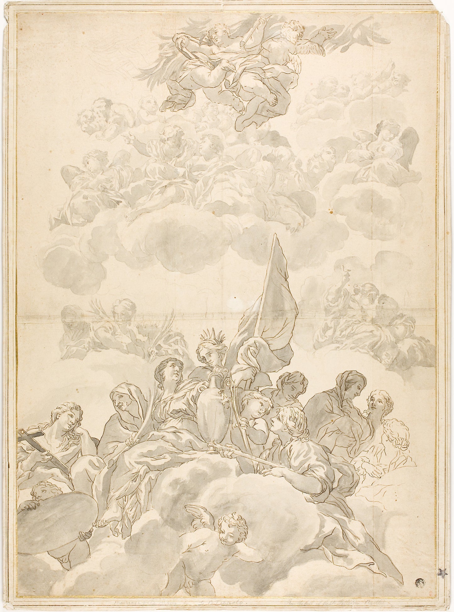 Glorification of Saint - Probably after Ciro Ferri, Poster Print Wall Art