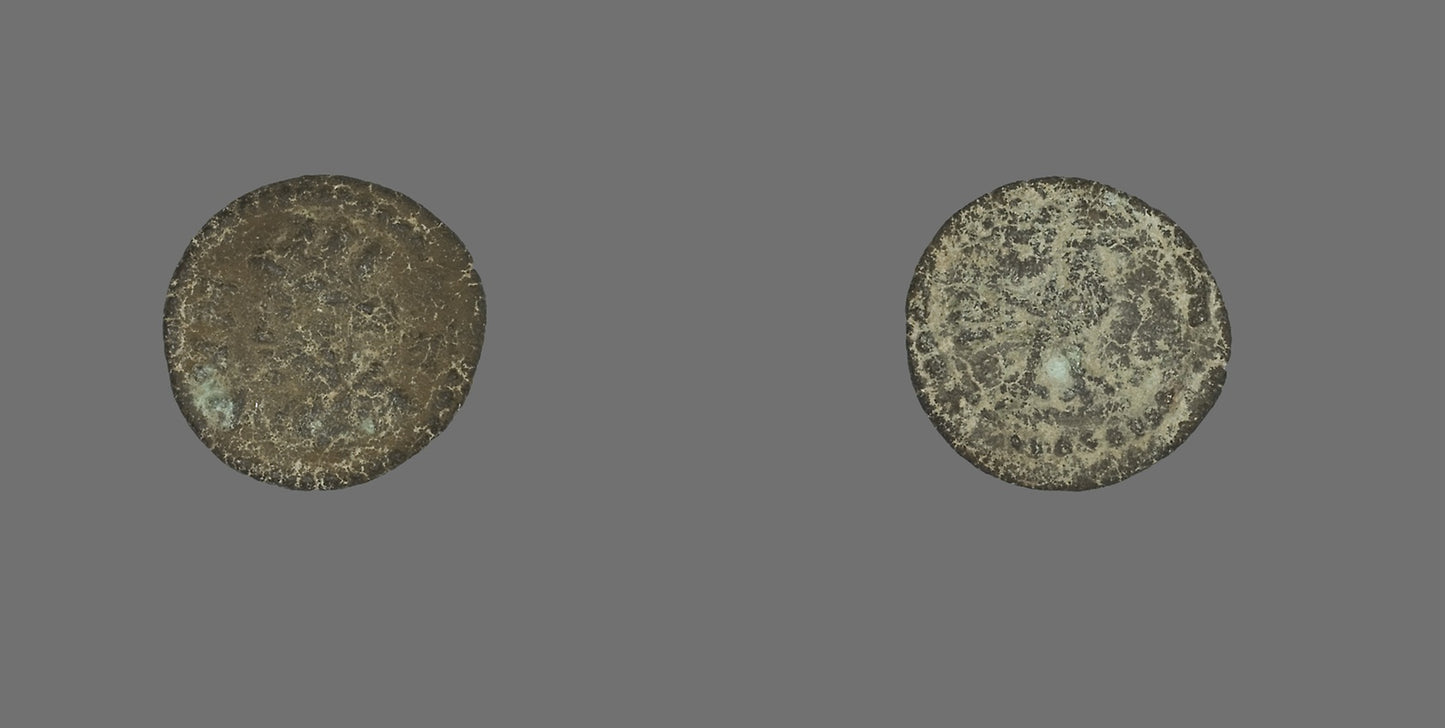 Coin Depicting the Goddess Tyche - Roman, minted in Cyme, Acolis, Poster Print Wall Art