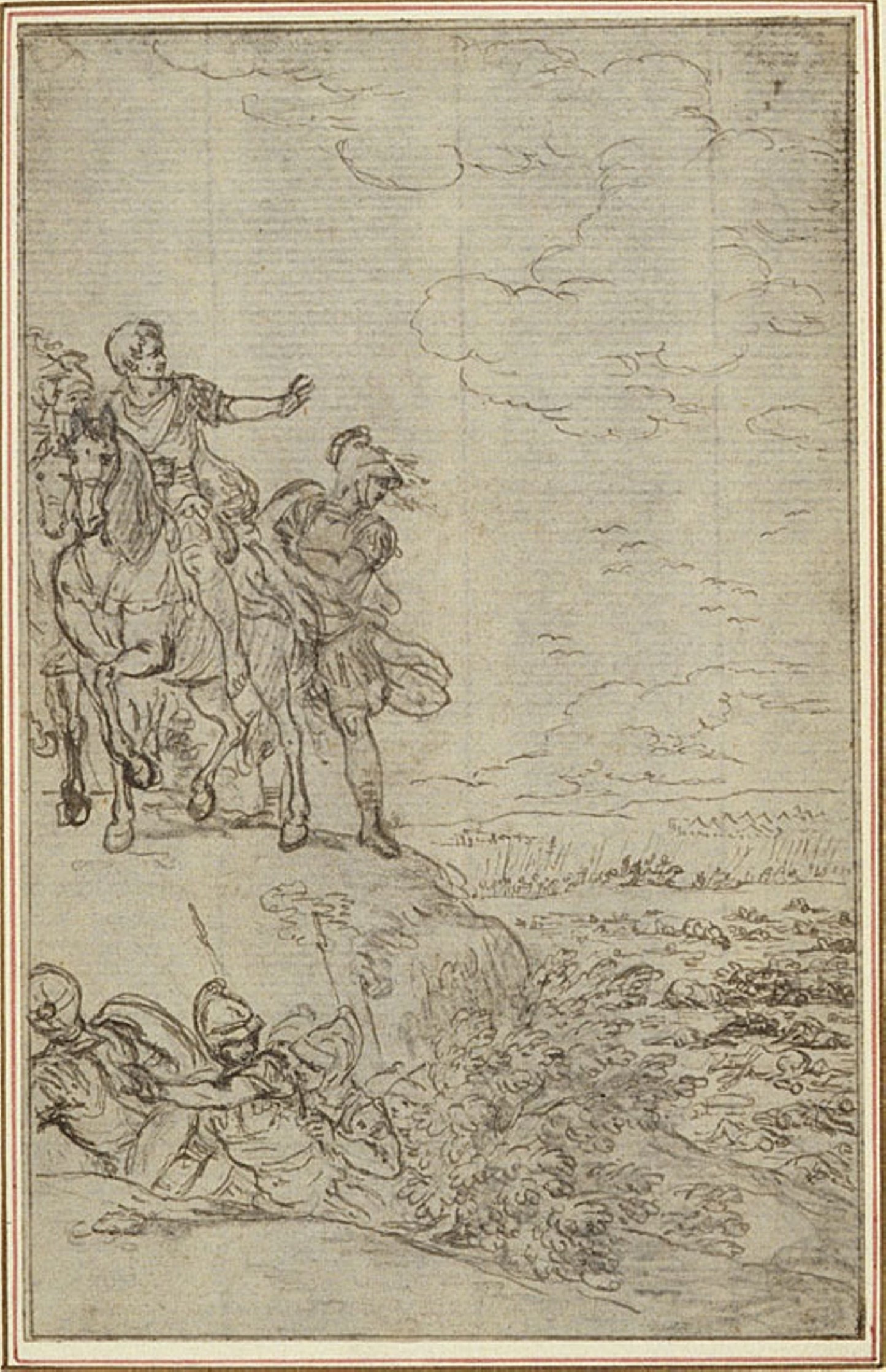 Study for Lucain's "La Pharsale", Canto VII - Hubert François Gravelot, Poster Print Wall Art