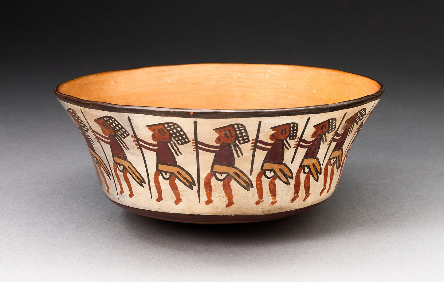 Bowl Depicting Row of Figures Holding Staffs - Nazca, Poster Print Wall Art