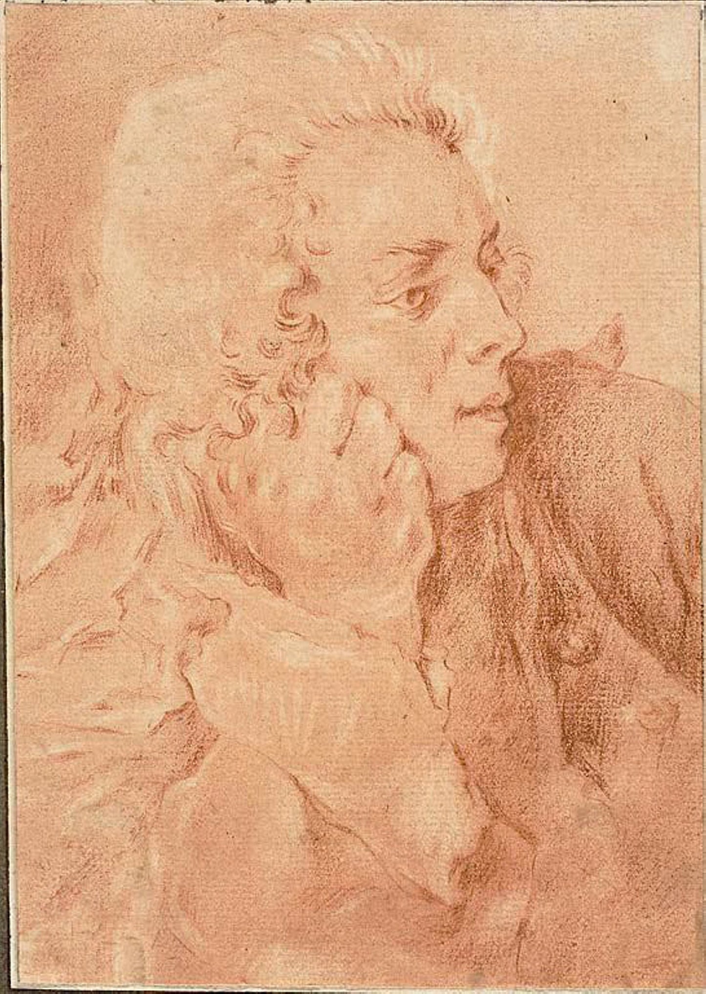 Half-Length Portrait of François Boucher - Jacques André Portail, Poster Print Wall Art
