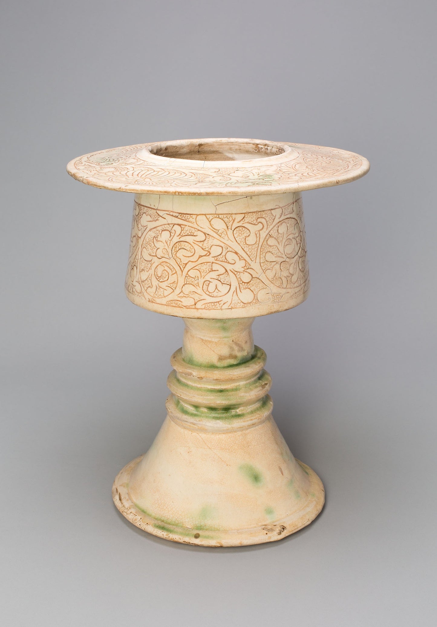 Incense Burner with Chrysanthemum and Knobbed Scrolls - China, Poster Print Wall Art