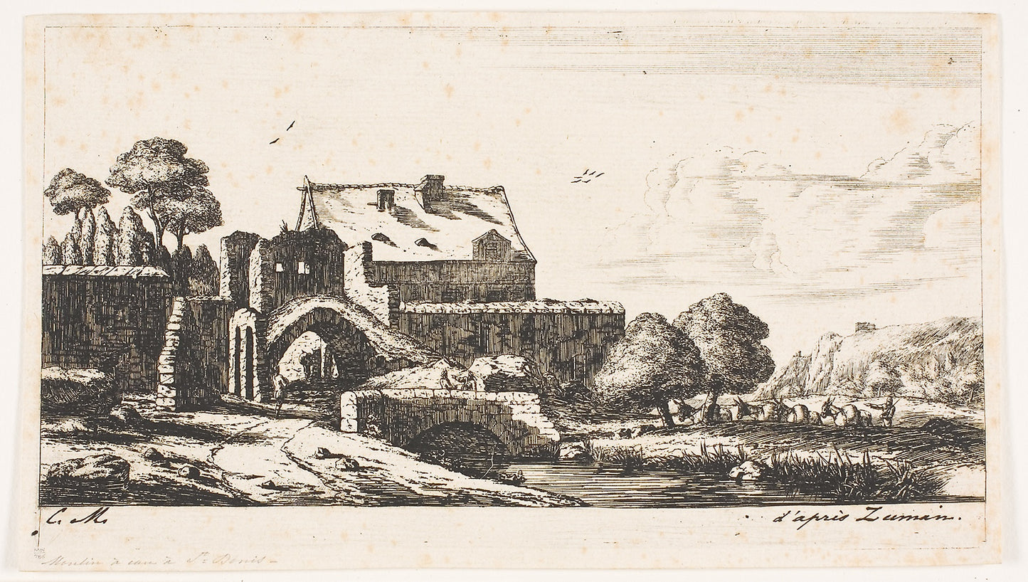 A Water-Mill Near Saint-Denis - Charles Meryon (French, 1821-1868), Poster Print Wall Art
