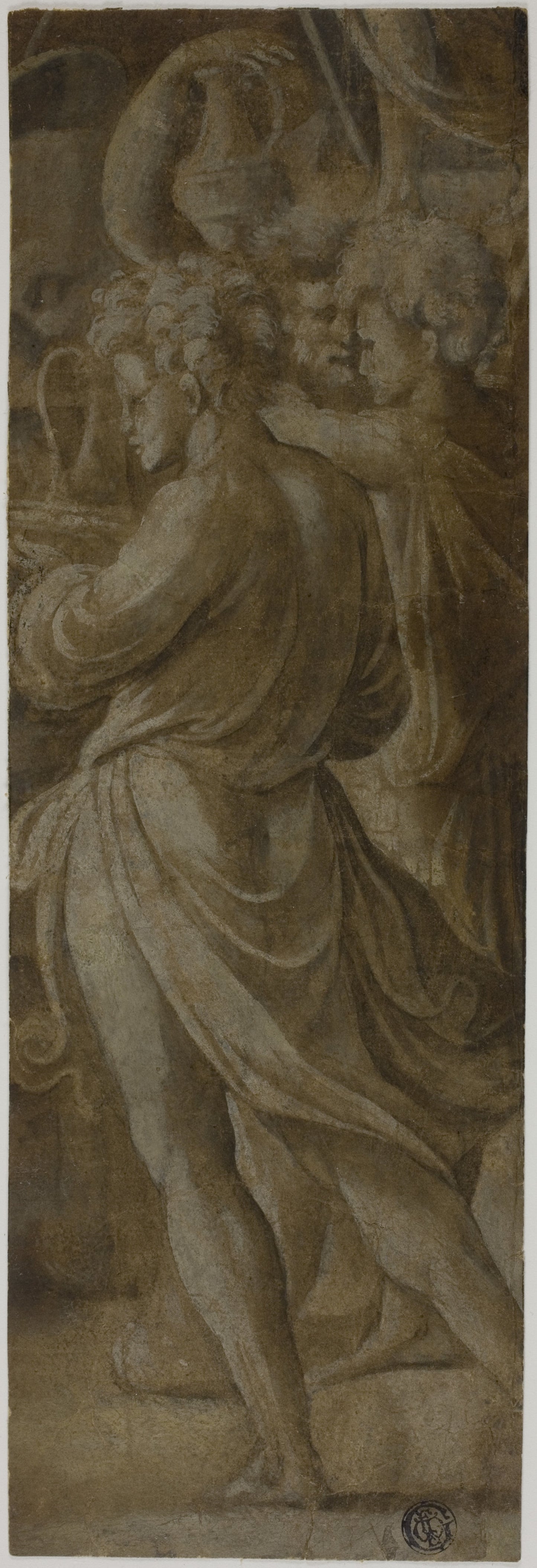 Fragment of a Composition - Attendants Bearing Flagons - Attributed to Biagio Pupini, called dalle Lame (Italian, active 1511-1551), Poster Print Wall Art