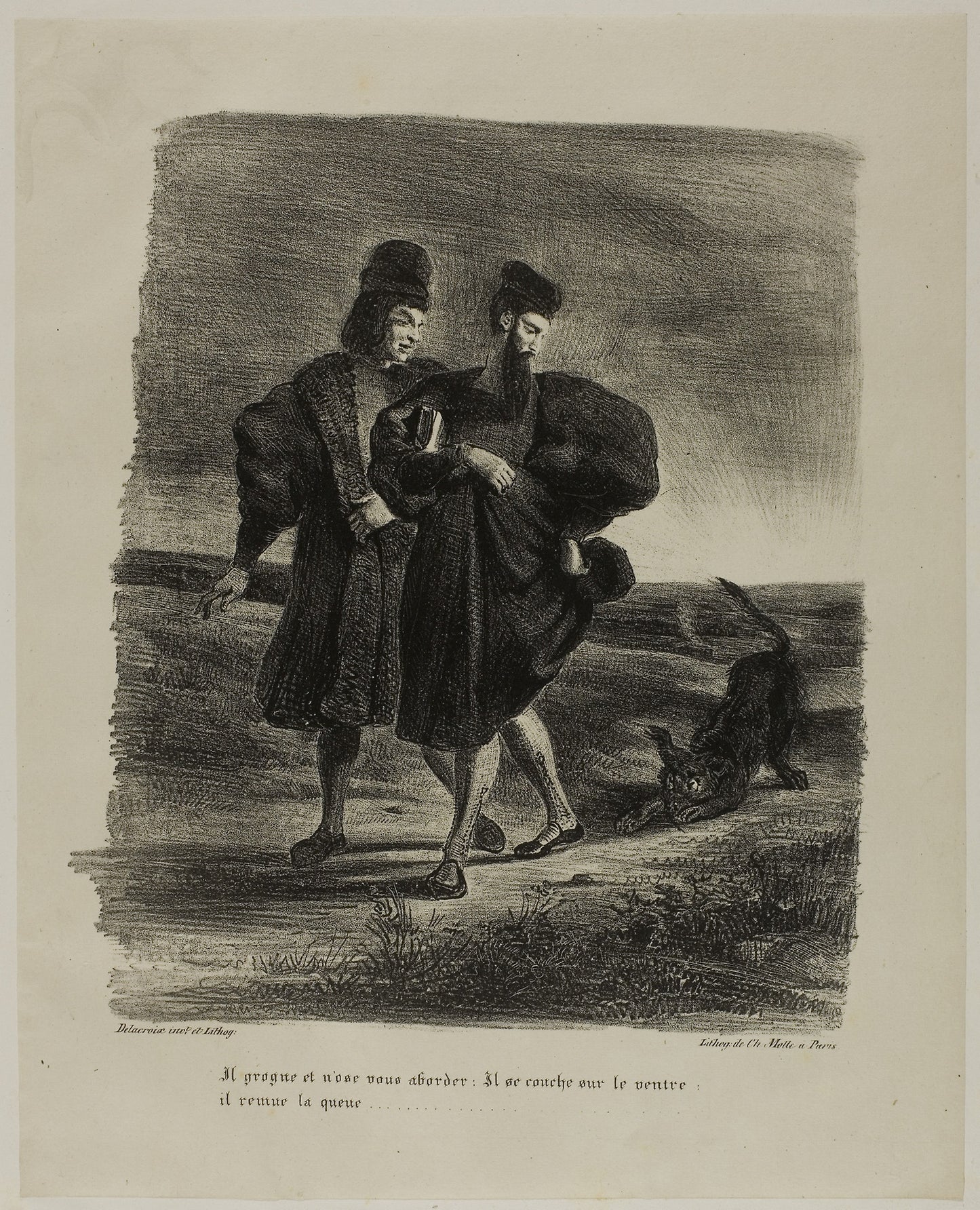 Faust, Mephistopheles and the Poodle, from Faust - Eugène Delacroix, Poster Print Wall Art